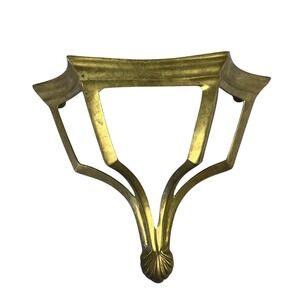 Vintage Brass Shelf Or‎ Bracket  10"x9"x3" Art deco Detailing solid wall hanging